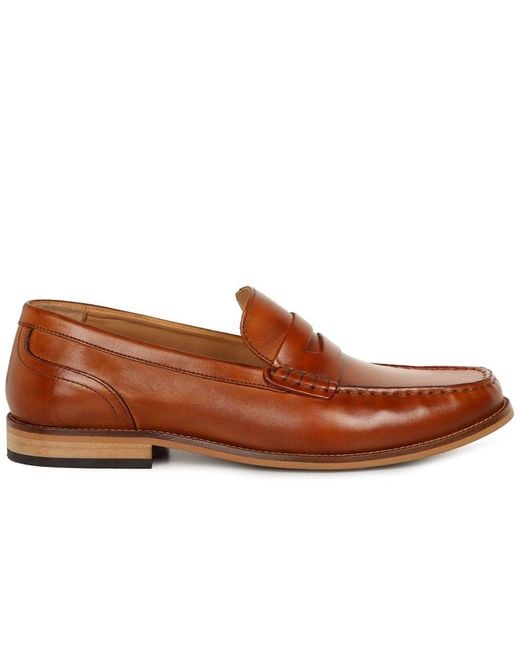 Base London Brown Garfield Penny Loafers for men