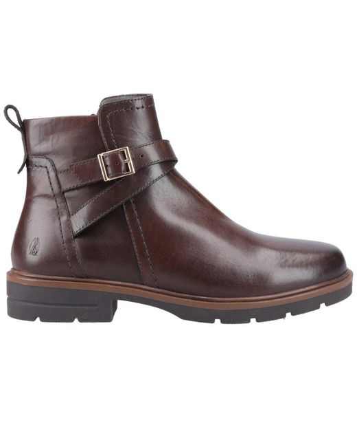 Hush Puppies Brown Tove Buckle Ankle Boots