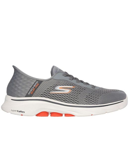 Skechers Gray Go Walk 7 Free Hand Trainers Size: 6 for men