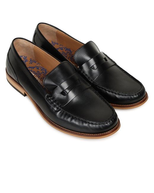 Base London Black Garfield Penny Loafers for men