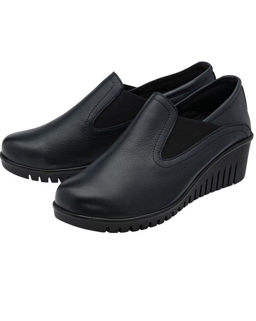 Lotus Black Delmar Wedge Shoes
