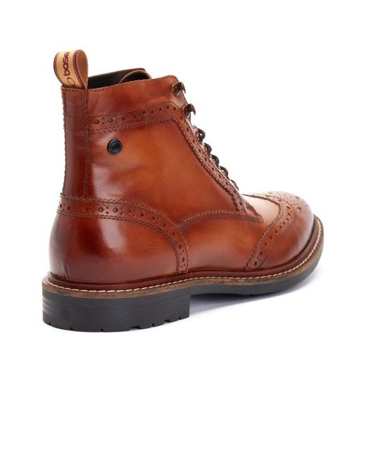 Base London Brown Dealer Brogue Boots for men