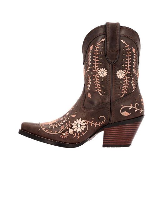 Durango Brown Crush Western Ankle Boots