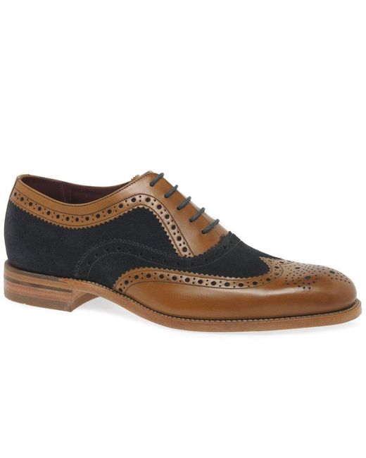Generous exposition Shuraba Loake Leather Thompson Formal Lace Up Brogues in Tan Leather/Navy Suede  (Blue) for Men | Lyst Canada