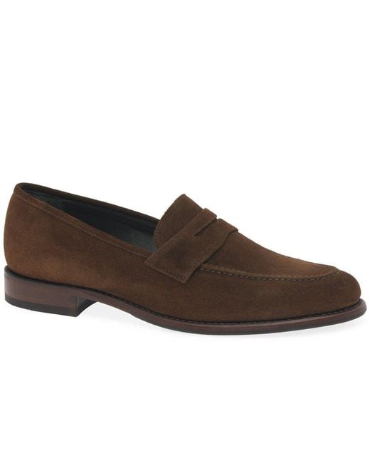Loake Brown Wiggins Penny Loafers for men
