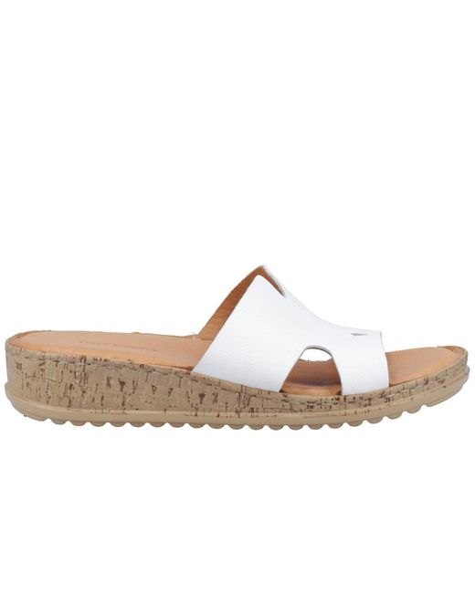 Hush Puppies White Eloise Low Wedge Sandals