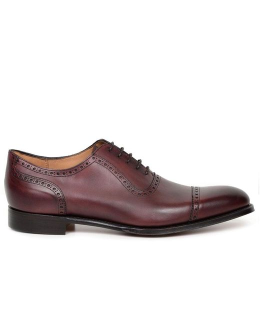 Cheaney Brown Fenchurch Oxford Shoes Colour: Burgund Calf Lea (F) for men