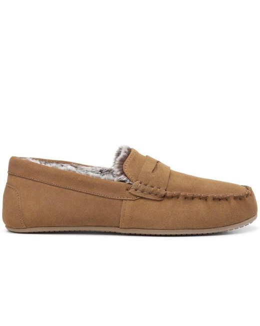 Hotter Brown Rest Slippers for men