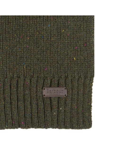 Barbour Green Carlton Fleck Beanie &Amp; Scarf Set