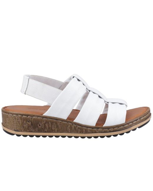 Hush Puppies White Eden Wide Fit Sandals