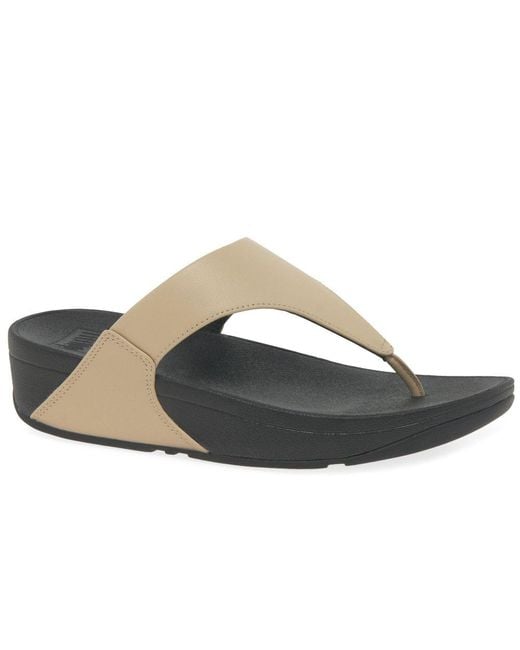 Fitflop Brown Fitflop Lulu Leather Toe Post Sandals