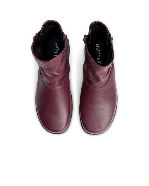 Hotter Purple Whisper Wide Fit Ankle Boots