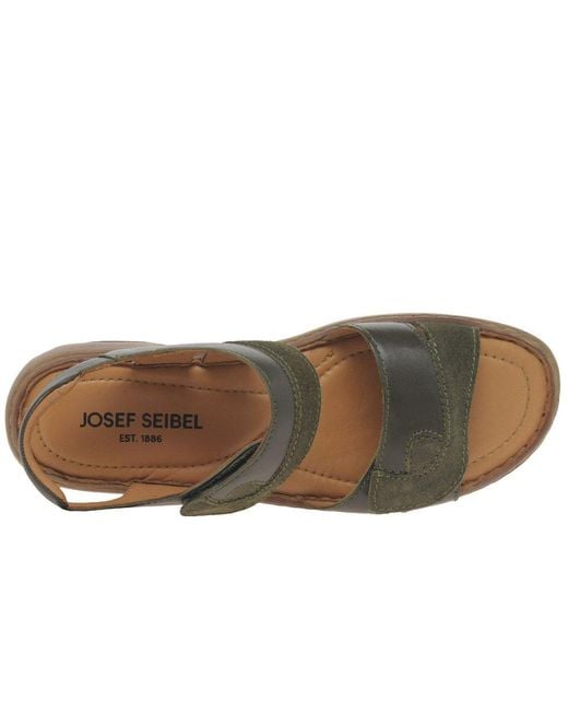 Josef Seibel Green Debra Rip Tape Sandals