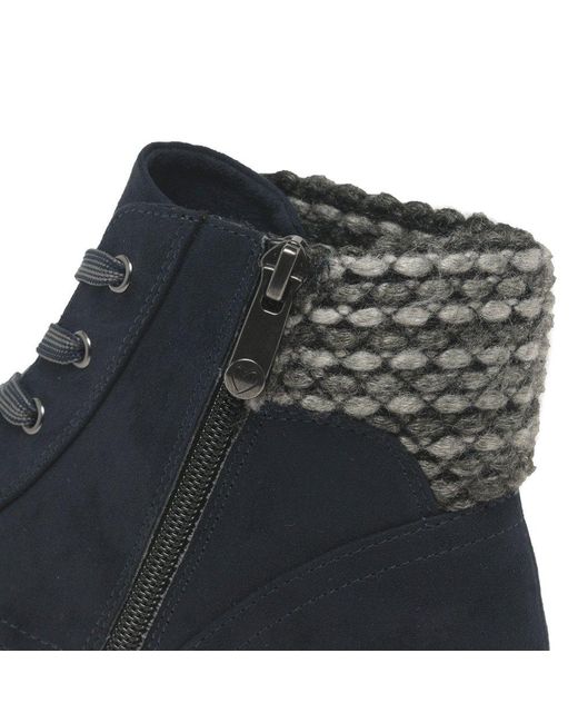 Marco Tozzi Blue Dallas Ankle Boots