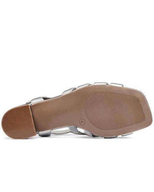Hotter Metallic Portofino Ii Block Heel Sandals