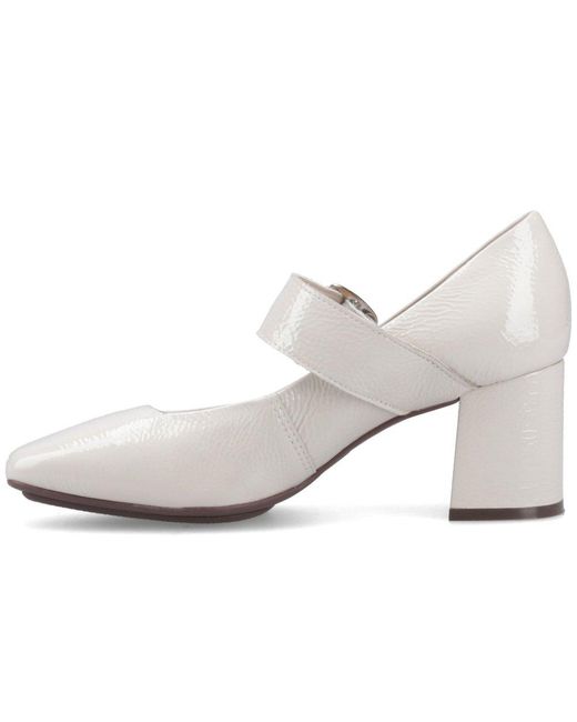 Hush Puppies White Celcilia Buckle Court Shoes