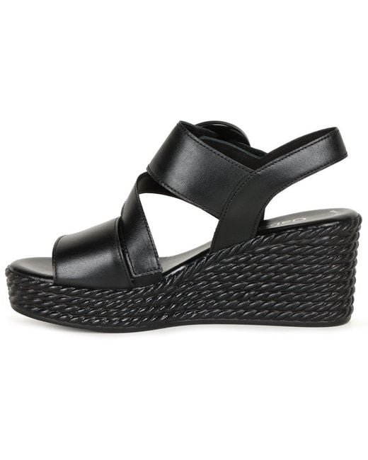 Gabor Black Drama Wedge Heel Sandals