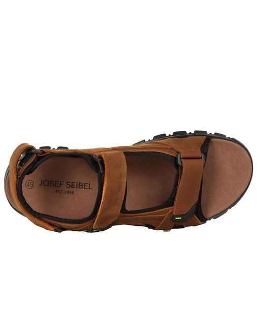 Josef Seibel Brown Bart 04 Riptape Sandals for men