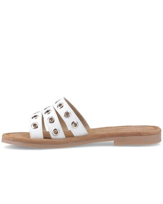 Hush Puppies White Taylor Mules