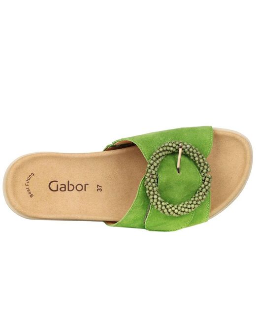 Gabor Green Everly Mule Sandals