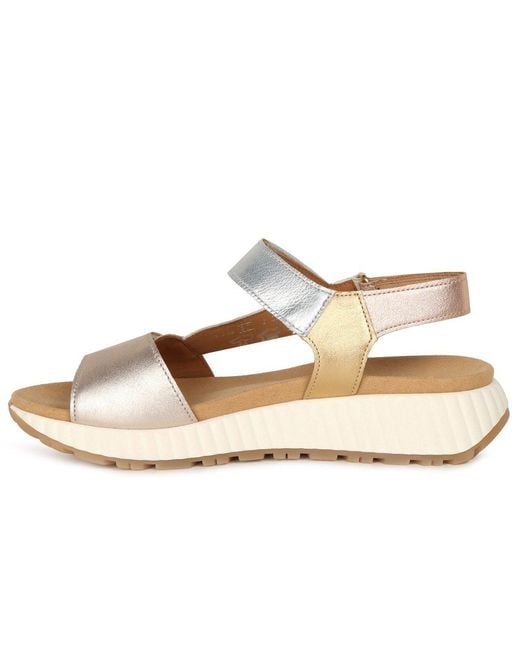 Gabor Metallic Gifted Wedge Heel Sandals