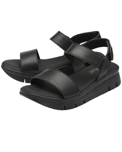 Lotus Black Facchini Sandals