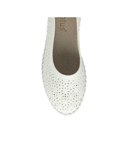 Lotus White Ewelina Slip On Shoes