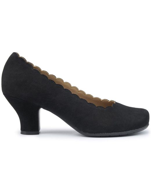 Hotter Black Jive Court Shoes