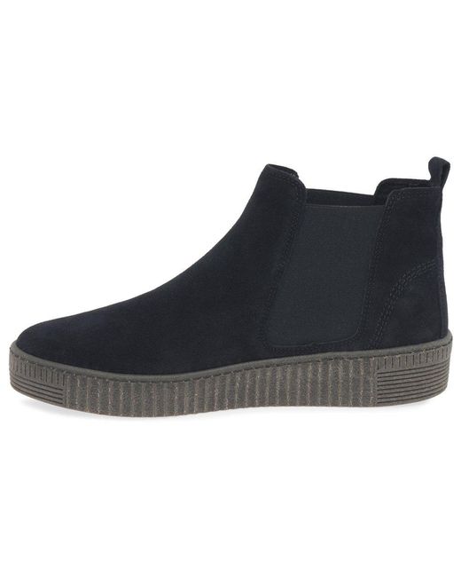 Gabor Blue Lourdes Chelsea Boots Suede