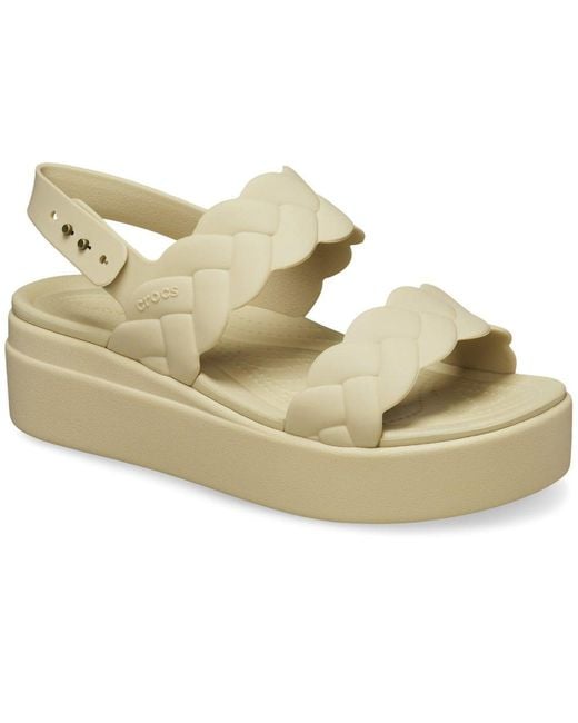 CROCSTM Metallic Women's Brooklyn Woven Low Wedges Platform Sandals
