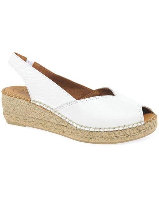 Toni Pons White Bernia Wedge Heel Espadrilles Sandals