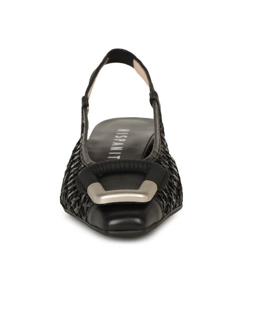 Hispanitas Black Azucena Low Heeled Slingbacks