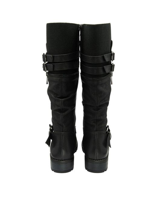 Lotus Black Jennifer Knee High Boots