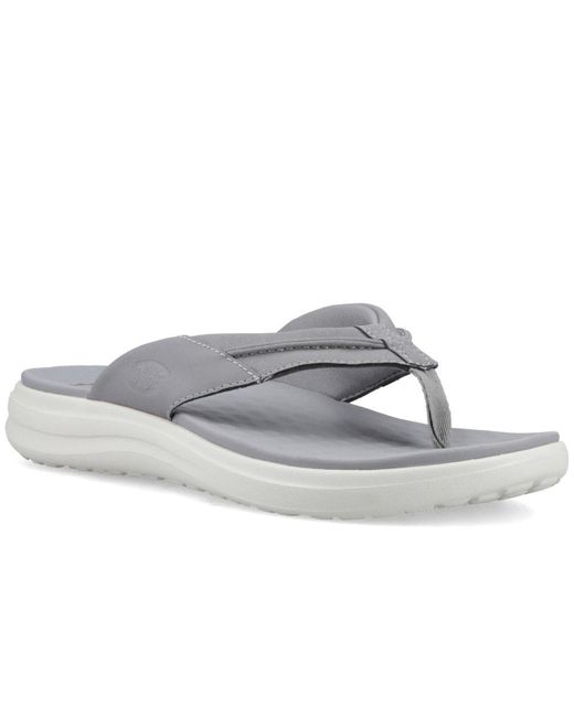 HeyDude Gray Finn Flip Sandals for men