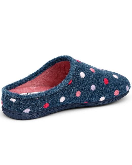 Hotter Blue Dotty Slippers