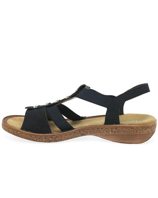 Rieker Blue Trim Sling Back Sandals