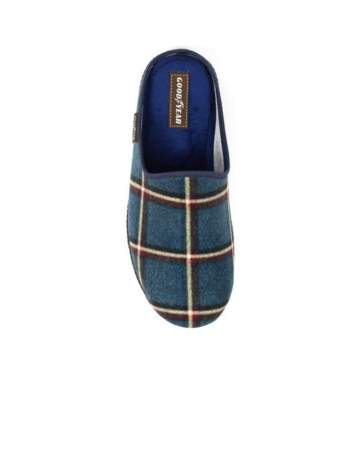 Goodyear Blue Checkmate Slippers for men