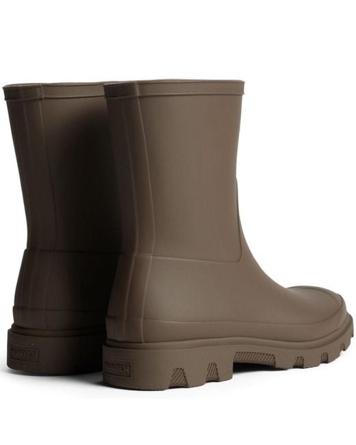 Hunter Brown Downpour Short Wellingtons for men