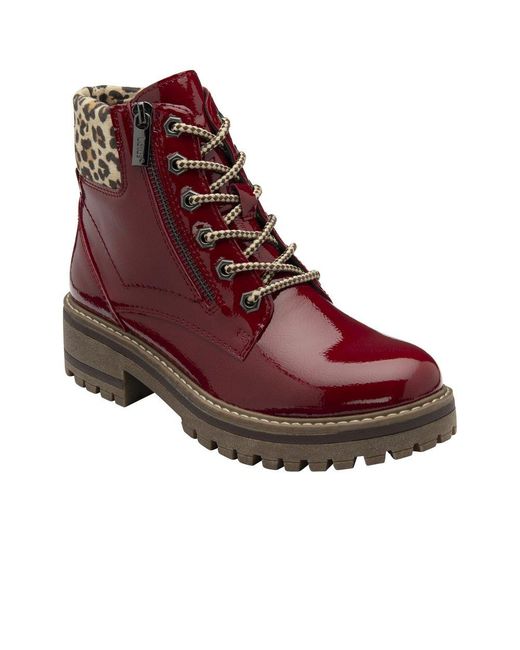 Lotus Red Myleen Ankle Boots