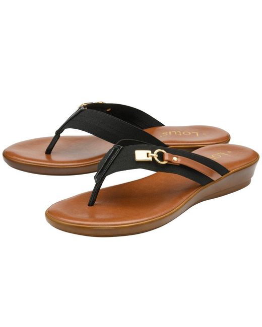 Lotus Brown Esino Toe Post Sandals