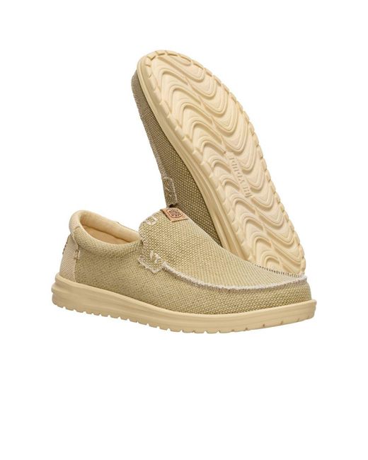 HeyDude Natural Mikka Braided Slip On Shoes for men