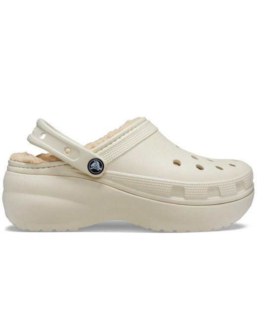 CROCSTM White Classic Platform Lined Clogs