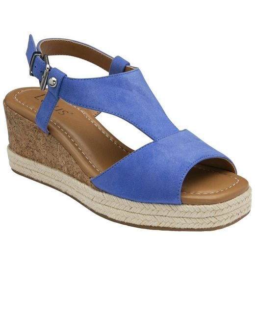 Lotus Blue Madalene Wedge Sandals