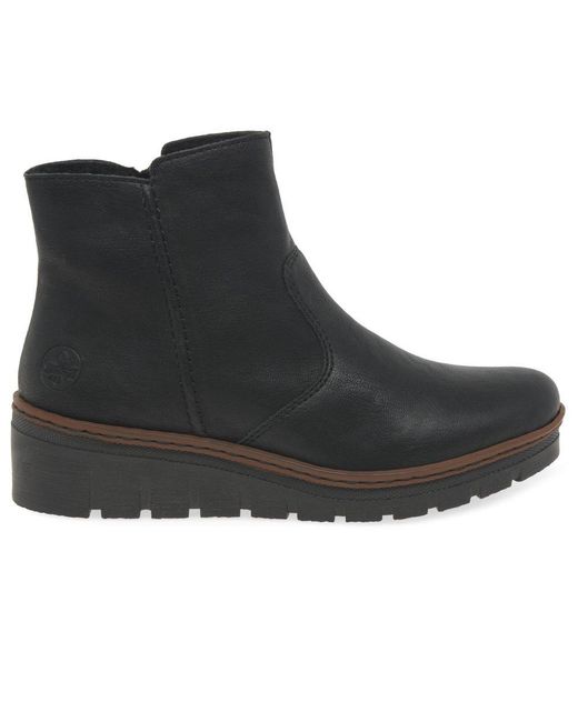 Rieker Black Capital Ankle Boots
