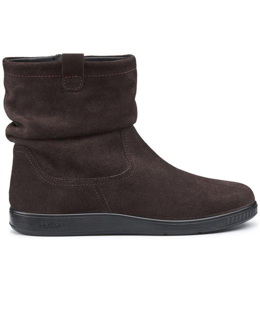 Hotter Brown Sprite Wide Fit Ankle Boots