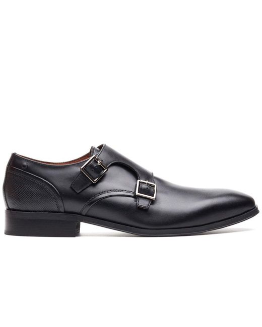 Base London Black Cleric Monk Shoes for men
