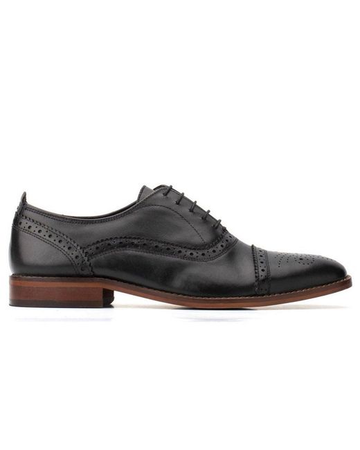 Base London Black Cast Waxy Brogues for men