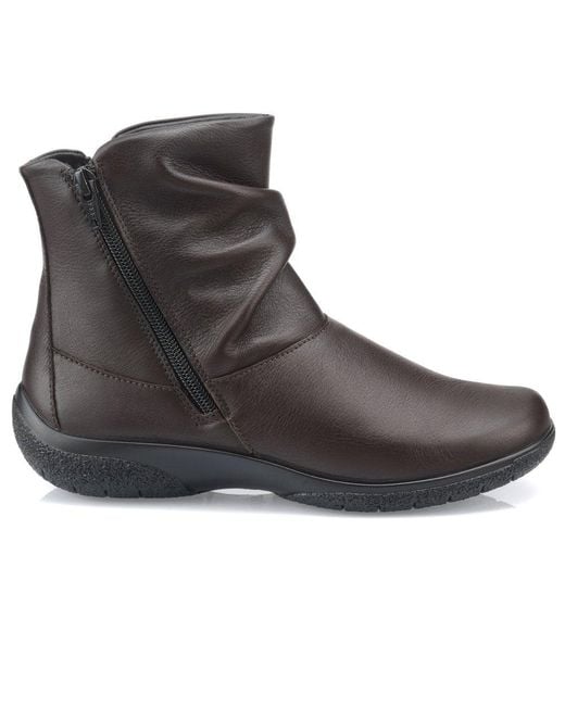 Hotter Gray Whisper Ankle Boots