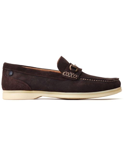 Base London Blue Snapper Loafers for men