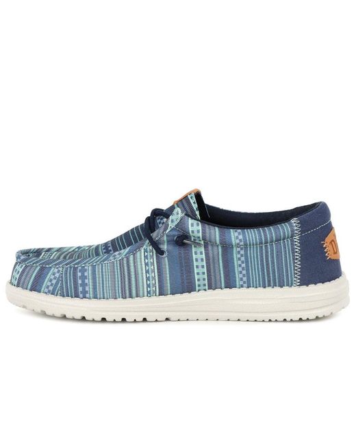 HeyDude Blue Wally Surf Shawl Canvas Shoes for men
